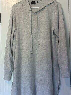 Cyrus Womens Light Gray Hoodie Sweater dress  1X